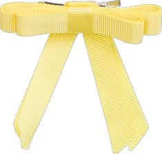 a yellow bow tie that is attached to the side of a headband with two metal clips