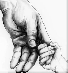 a drawing of two hands holding each other