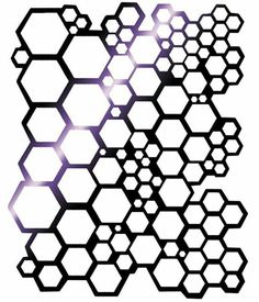 an abstract hexagonal pattern with light coming from the top and below it, on a white background