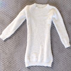 Cozy Sweater Dress In The Softest, Fuzziest Stretchy Fabric. Perfect For Colder Days. Body-Conforming Style Yet Highly Comfortable And Lightweight. Size Xs/S (Fits Both - High Stretch). Perfect Condition, Never Worn! Cozy Long Sleeve Soft Knit Dress, Cozy Soft Knit Long Sleeve Dress, Cozy Mini Dress For Winter, Cozy Winter Mini Dress, White Crew Neck Sweater Dress For Winter, Winter Mini Sweater Dress For Loungewear, Winter Loungewear Mini Dress, Cozy Fitted Mini Dress For Winter, Cozy Fitted White Sweater Dress