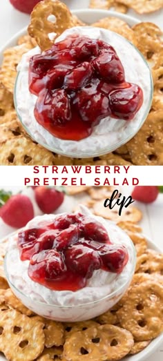 strawberry pretzel salad dip is an easy appetizer to serve for any party