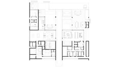 the floor plan for an office building with multiple floors and two levels, including three separate rooms