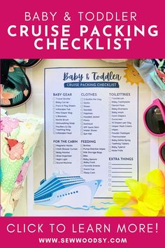 a baby and toddler cruise packing checklist on a table