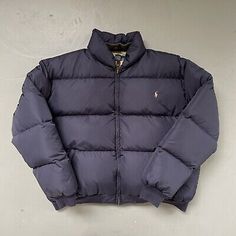 (eBay) Vintage Polo Ralph Lauren Puff Down Parka Jacket Winter Ski Pony Blue Mens XL Mens Wishlist, Stockholm Style Men Winter, Ralph Lauren Winter Outerwear For Streetwear, Grey Ralph Lauren Puffer, Polo Puffer Jacket, Winter Coat Men, Ralph Lauren Blue Winter Sweater, Blue Winter Jacket, Mens Winter Jacket