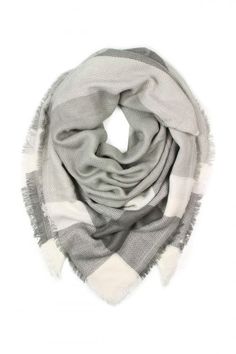 BLANKET SCARF TREND || COMFY COZY Plaid blanket style scarf with gray shades Super soft, knit, medium weight fabric Raw fringed edge Measurements approximately 55" x 55" Available in 2 colors 100% Acrylic Machine wash cold gentle cycle & hang to dry, or dry clean Cold Weather Survival, Plaid Accessories, Gray Shades, Tartan Plaid Scarf, Scarf Trends, Black Blanket, Chic Scarves, Oversized Blanket, Style Scarf