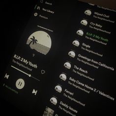 an iphone screen with various music tracks on it