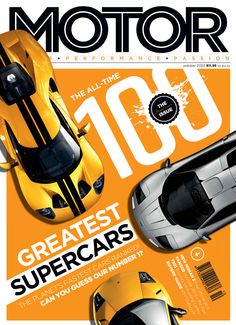 the front cover of motor performance magazine with two sports cars on it's cover