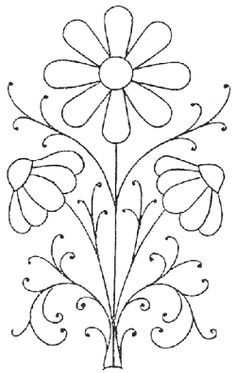 a drawing of a flower with swirls and leaves on the stems, vintage line drawing or engraving illustration