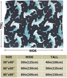 the size and width of a blanket with dolphins on it