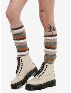 Brown & Green Stripe Slouchy Knee-High Socks | Hot Topic Dunks High Socks, Max Stranger Things Socks, Yk2 Socks, Crash Socks, Zelda Socks, Clothing Finds, Hello Kitty House, Disney Dragon, Exploding Kittens