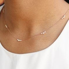 Delicate Rose Gold Necklace, Delicate Choker Necklace, Delicate Choker, Dainty Rose, Diamond Solitaire Necklace, Solitaire Necklaces, Necklace Dainty, Bezel Diamond, Simple Jewelry