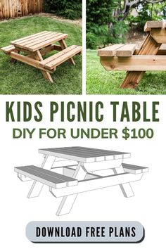 kids picnic table with free plans for it