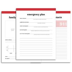 the emergency plan is shown on top of each other