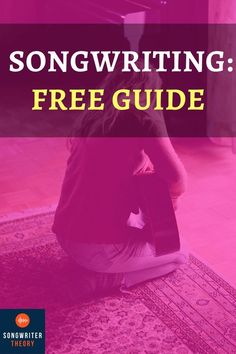 a person sitting on top of a rug with the words song writing free guide