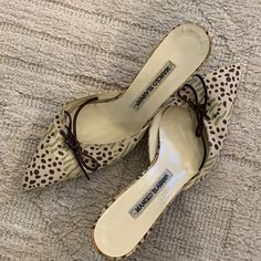 Worn A Hand Full Of Times. Size 36. Authentic. Comes With Dust Bag. Manolo Blahnik Strappy Heels, Vintage Manolo Blahnik Mules, Yellow Manolo Blahnik Shoes, Manolo Blahnik Orchid Heels, Manolo Blahnik Kitten Heels, Manolo Blahnik Mules, Mule Heels, Blahnik Shoes, Manolo Blahnik Heels