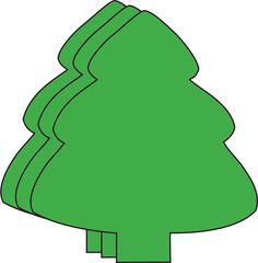 a green christmas tree cut out on a white background