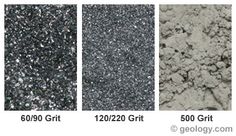 four different types of gravel are shown in three separate pictures, each with the same color