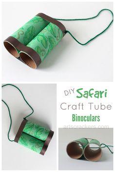 the instructions for how to make an easy paper tube binoculars with cardboard tubes and leather straps