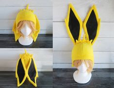 These hats are made from fleece and interfacing in the ears, but still allows for some floppiness and do not stand up (sorry but I do not offer this option). ⫸ Perfect for: fans, cold weather, costumes, or conventions. Very warm! ⫸ Size: Fits anyone age 5+, one size fits most. Circumference about 24-25 in.⫸ Care instructions: I recommend hand wash but should be fine in machine wash cold. ⫸⫸Yellow is the only version not made when ordered.All hats are made in a smoke-free, pet-free environment. A Weather Costumes, Map Decal, Bunny Hat, Fleece Hat, Hat Ideas, Happy Spring, Sewing Machine, Cold Weather, Stand Up