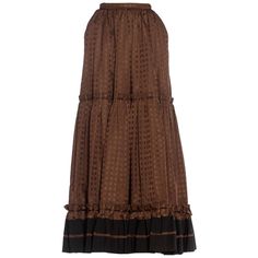 1970S LANVIN Brown Haute Couture Silk Full Pleated Peasant Skirt Vintage Silk Long Skirt, Vintage Brown Tiered Skirt, Brown Vintage Tiered Skirt, Brown Haute Couture, Peasant Skirt, Jeanne Lanvin, Sienna Miller, Vintage Rock, Meryl Streep