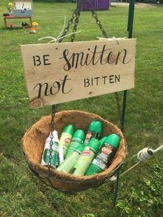 a wooden sign that says be smitten not bitten