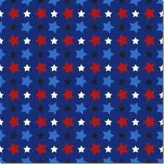 red, white and blue stars on a dark blue background