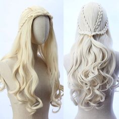 Game Of Thrones Daenerys Blonde Long Cosplay Halloween Dressup Wig Nwt* Super Fun Perfect For Cosplay Or Your Halloween Costume Synthetic Wig. Blonde Color Heat Resistant On Low Average Cap Size ( Adjustable Straps ) Breathable Cap Bundle & Save Targaryen Braids, Game Of Thrones Hair, Daenerys Targaryen Hair, Blonde Halloween, Bridesmaid Hairstyles For Long Hair, Game Of Thrones Daenerys, Competition Hair