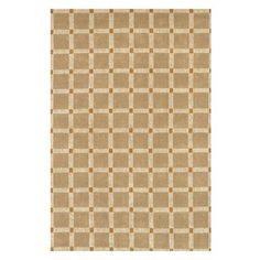 a beige and brown rug with squares on it