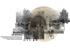 an image of people riding bikes in front of the entrance to a house with a man on a bike