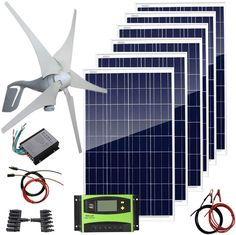 AUECOOR 1000 Watts Solar & Wind Energy Hybrid Kit Generator For Home, Diy Solar Power System, Seasonal Changes