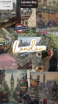 london collage with the word london written on it