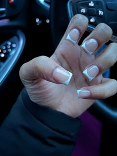 Short Chunky Nails, Short Vacation Nails Black Women, Overlay French Tip Nails, Short Simple Nails Acrylic, Short White Tip Acrylic Nails, Really Short French Tip Nails, French Tip Manicure Ideas, French Tip Shorties