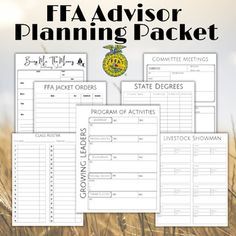 a field with the words ffa advisory planning packet in front of it and an image of