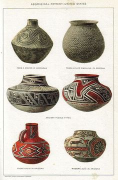 an old book with different types of vases