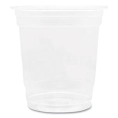 a clear plastic cup on a white background