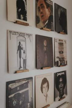 many different records are hung on the wall