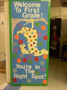 a welcome sign for the first grade students to learn how to read and use it