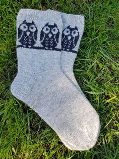 "Handknitted wool socks. 100% wool. M Size (25-26cm or 9.84\"-10.23\")." Owl Design, Wool Socks, Socks And Hosiery, Latvia, Hosiery, Gender Neutral, Etsy Accessories, Adult Outfits, Socks