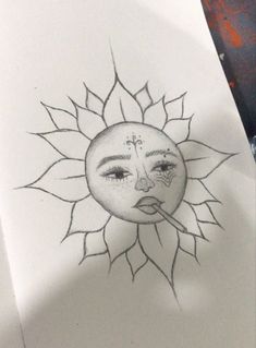 A Drawing, Pencil Drawing, Pencil Drawings, Sunflower, Pencil, Sun, Tattoos, Drawings, Anime