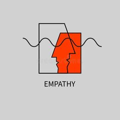 an orange and white logo with the word empathy on it royalty illustration stock illustration