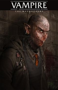 a character from the video game vampire, with an evil look on his face and head