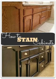 how to stain cabinets in the kitchen