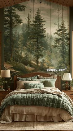 #BEAUTY ,#REALATIONSHIPS #Fashion #Outfits #SUMMER Outfits #Animals Forest Bedroom Theme, Nature Bedroom Ideas Forests, Forest Cabin Interior, Wallpaper Ideas For Bedroom, Cabin Themed Bedroom, Forest Murals, Forest Interior Design, Forest Themed Bedroom, Forest Home Decor