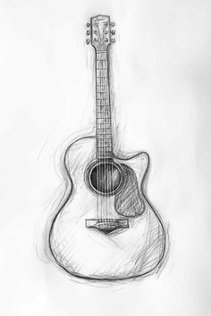 a drawing of an acoustic guitar