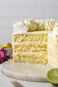 a close up of a slice of cake on a plate