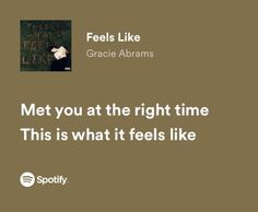 an ad with the words,'let you at the right time this is what it feels