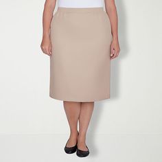 Slip into our suit skirt for a polished and professional look.Front Style: Flat FrontClosure Type: Elastic BackPockets: 2 Side Slip PocketsRise: At WaistApparel Length: 27.5 InchesFiber Content: 100% PolyesterFabric Description: WovenLining: UnlinedSkirt Length: Knee LengthCare: Machine WashSkirt Type: Pencil SkirtsCountry of Origin: Imported Womens Pencil Skirts, Alfred Dunner, Pencil Skirts, Professional Look, Skirt Length, Pencil Skirt, Knee Length, Polyester Fabric, Pencil