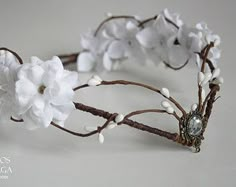 elven bride tiara - elven tiara - fairy circlet Fey Wedding, Elf Tiara, Woodland Crown, Elven Princess