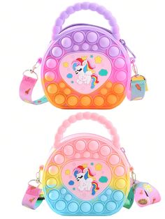 Heart-Shaped Handbag For Girls, Princess Silicone Crossbody Bag, Unicorn, Girls Wallet - Pressure Relief, Waterproof, Durable Storage Pouch - Smooth Chain Link, Fashionable, Eye-Catching, All-Match Crossbody Bag - Suitable For Daily Use Multicolor Cute,Preppy   Silicone Animal,Cartoon,Geometric Novelty Bag,Square Bag   Kids Bags & Luggage, size features are:Bust: ,Length: ,Sleeve Length: Pink White Nails, Unicorn Girl, Ankle Socks Women, Novelty Bags, Nail Jewelry, Women Diy, Nail Art Supplies, Pumpkin Print