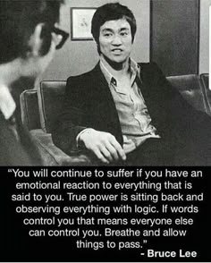 an image of bruce lee on the phone with a quote from bruce lee in front